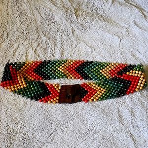 Colorful wooden bead fashion belt